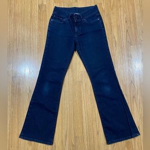 Patagonia Jeans Women's 28 Flare Bell Bottom Rise-Rise Stretch Dark Organic